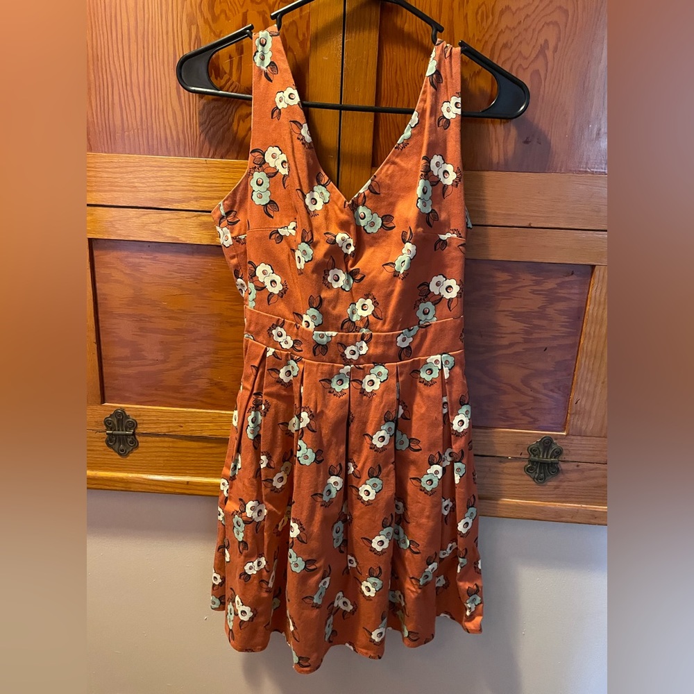 ModCloth Orange Floral Dress